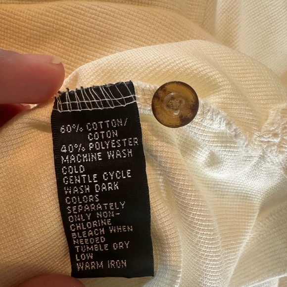 Greg Norman Collection White Polo with Black Trim - Picture 4 of 4